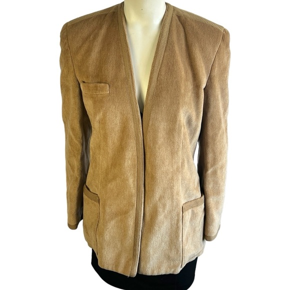 BILL KAISERMAN RAFAEL TAN BLAZER 70s ALPACA BLAZER SOFT SNAP BUTTON ITALY SIZE 8 - Picture 16 of 16
